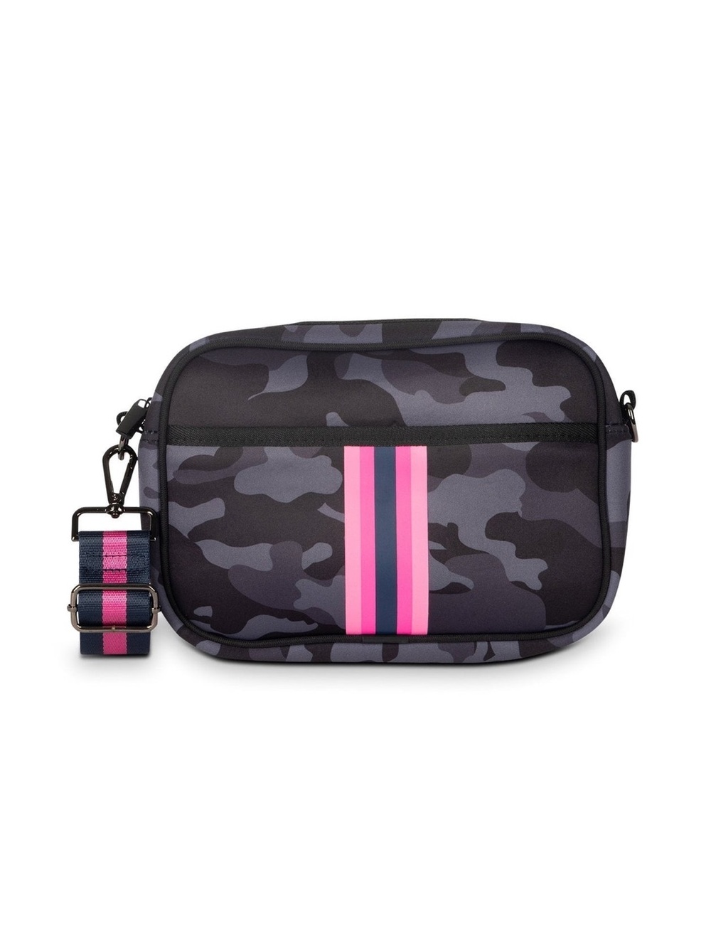 Haute Shore Blue/Gray Camo Navy/Hot Pink Strap Drew Epic Compact Crossbody :